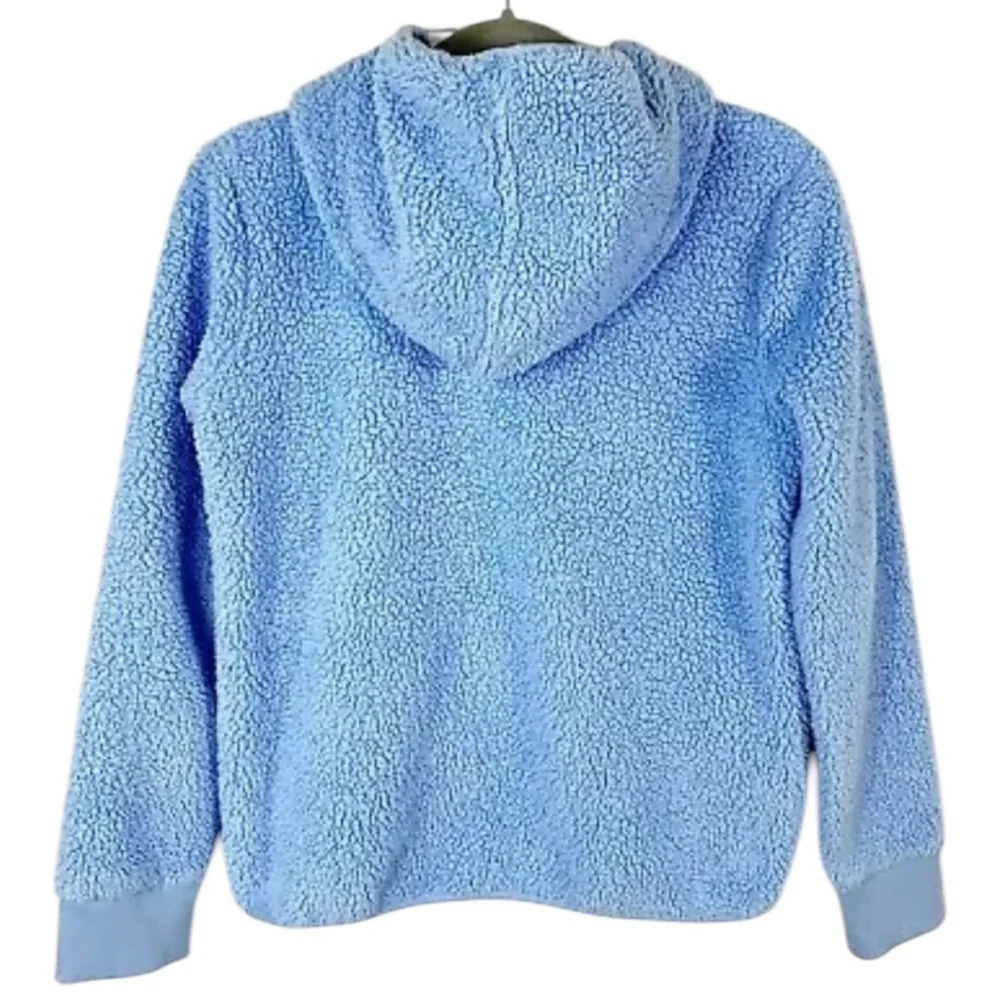 Athleta Girl XL So Snug Sherpa Hoodie Sweatshirt Blue Cozycore